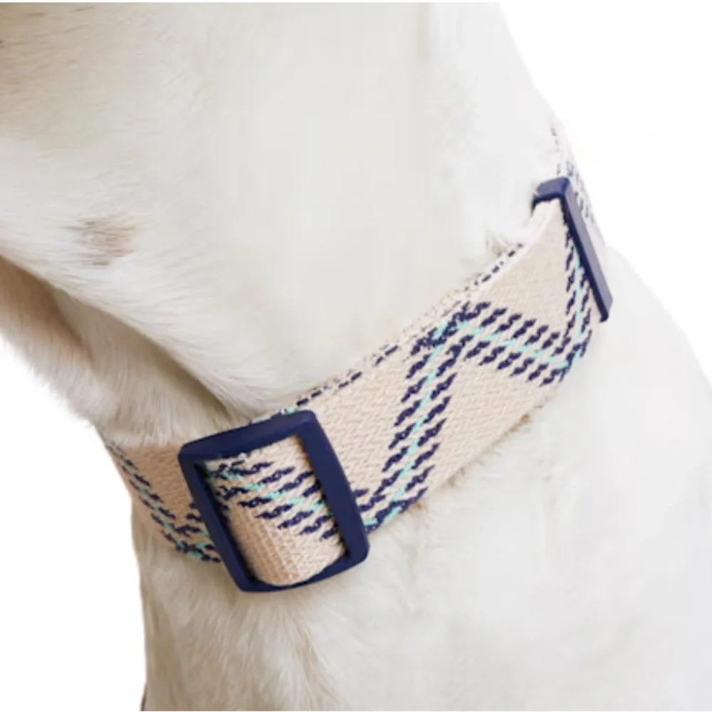 YOULY the avant-garde Geometric Print Dog Collar Blue Zig Zag XL/XXL/XXXL